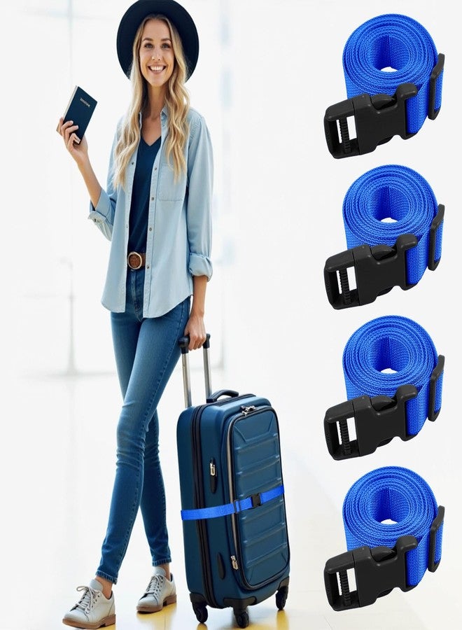 XTACER Backpack Accessory Strap Luggage Straps Cover Strap Sleeping Bag Strap with Buckle Blue- Release Buckle Straps (4-Pack) - Image 2